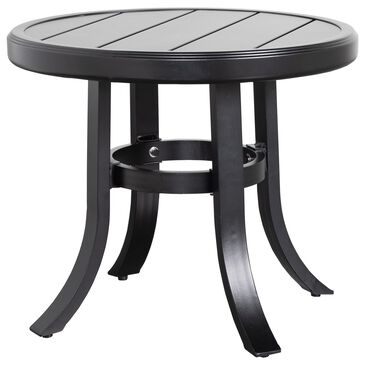 Crown Garden Alexandria 24" Round End Table in Matte Black, , large