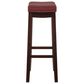 Linon Home Decor Claridge Bar Stool with Red Cushion in Rich Brown, , large