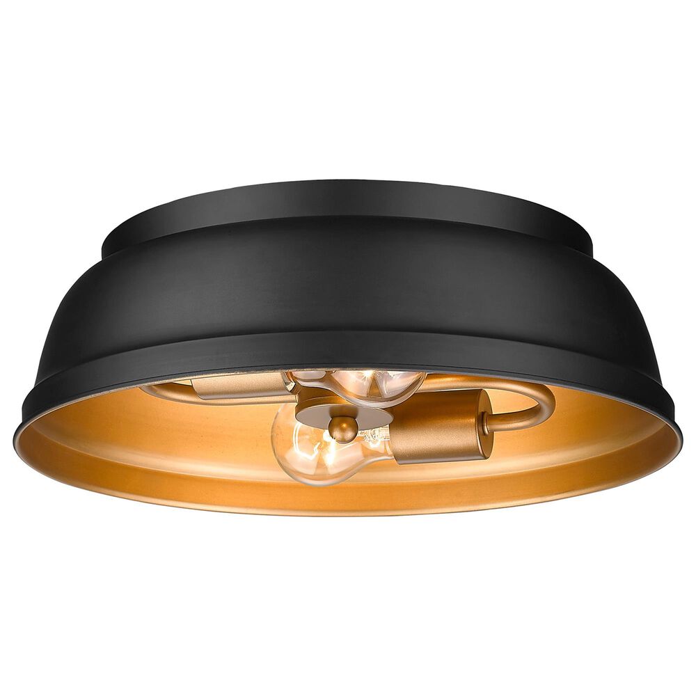 Golden Lighting Rebel 2-Light Flush Mount in Matte Black, , large