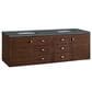 James Martin Vanities Amberly 72" Double Bathroom Vanity in Mid-Century Walnut with 3 cm Parisien Bleu Quartz Top and Rectangular Sinks, , large