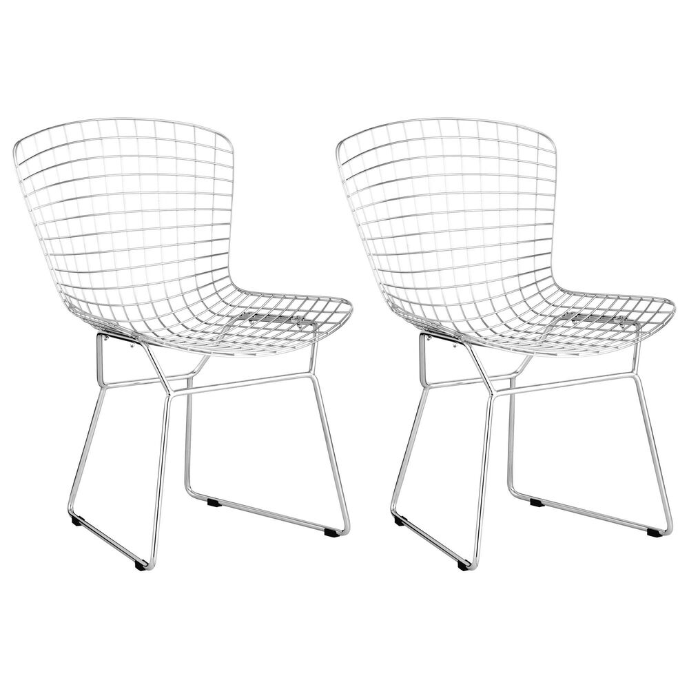 Zuo Modern Wire Dining Chair in Chrome/Silver (Set of 2), , large