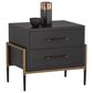 37B Weldrick 2-Drawer Nightstand in Black and Antique Brass, , large