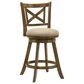 Armen Living Kodi Swivel Counter Height Stool with Light Scone Upholstery in Sepia Brown, , large