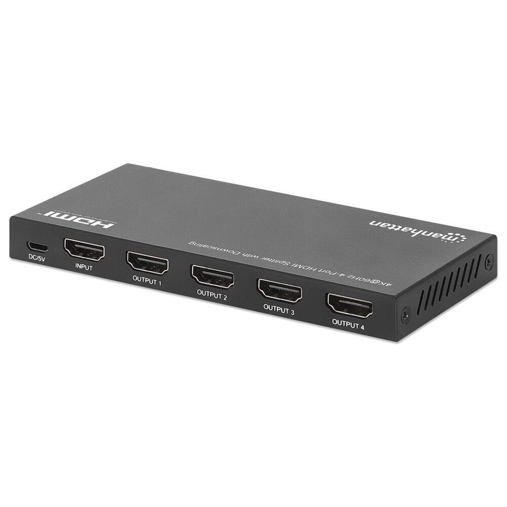 Manhattan 4-Port HDMI Splitter with Downscaling in Black, , large
