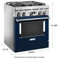 KitchenAid 30" Professional Smart Dual Fuel Range in Ink Blue, , large