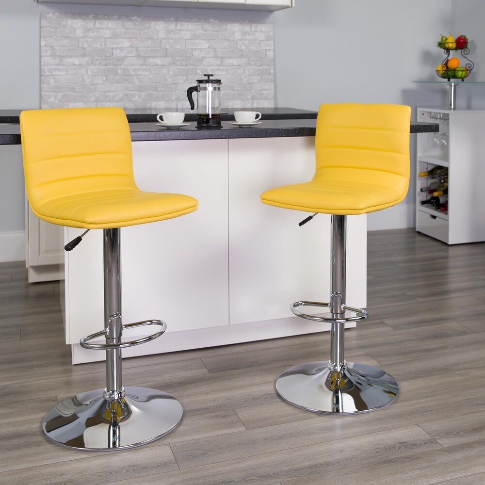 Flash Furniture Adjustable Barstool in Yellow, , large
