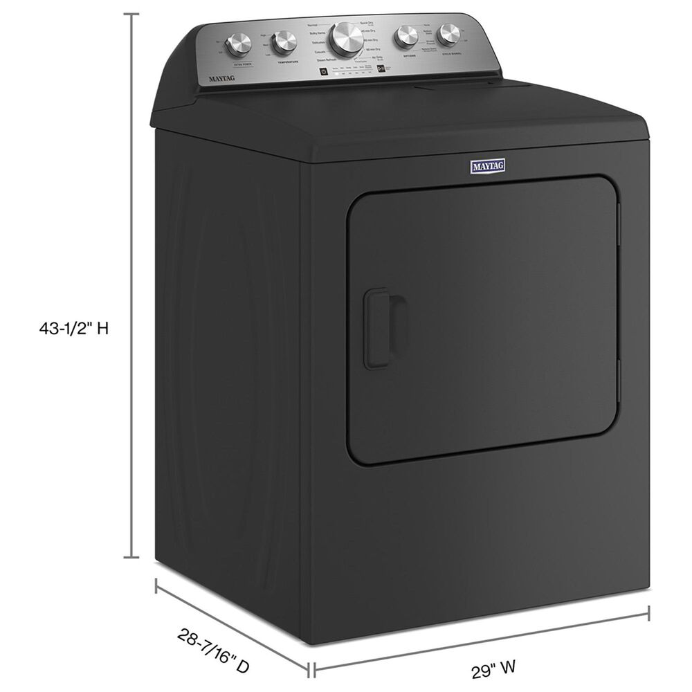 Maytag 7.0 Cu. Ft. Front Load Electric Dryer with with Steam-Enhanced Cycles in Volcano Black, , large