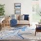 Nourison Aloha 6" x 9" Cool Grey, Blue, White and Ivory Indoor/Outdoor Area Rug, , large