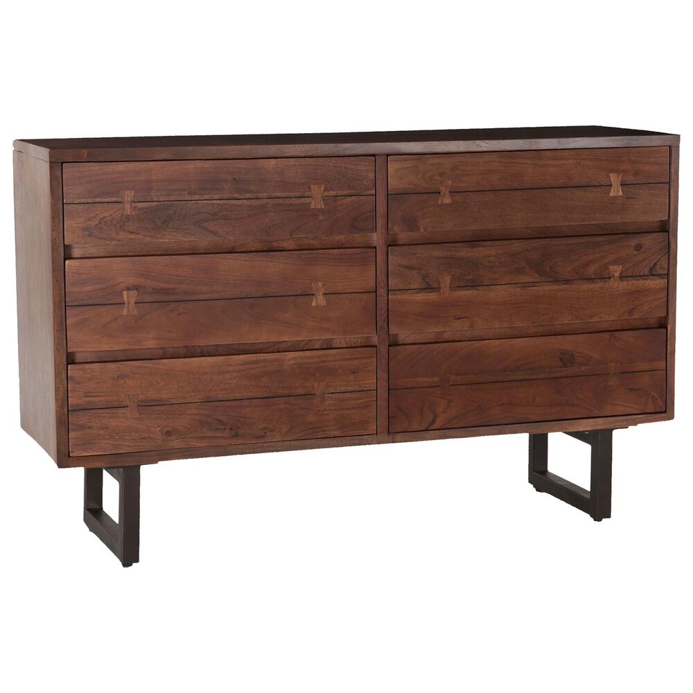 Home Trends & Design Aspen 6-Drawer Dresser in Walnut and Antique Zinc, , large