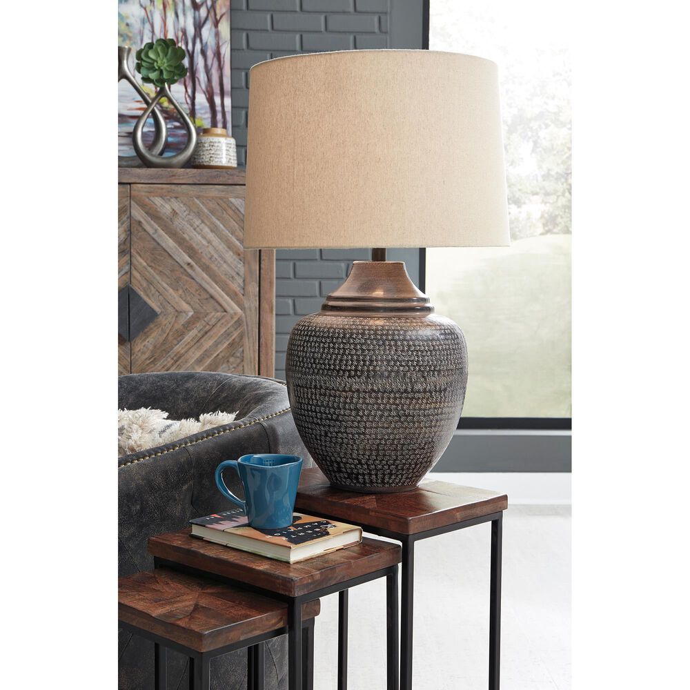 Signature Design by Ashley Olinger Metal Table Lamp in Brown, , large