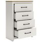 Ashley Linnocreek 5-Piece Twin Bedroom Set in White and Warm Brown, , large