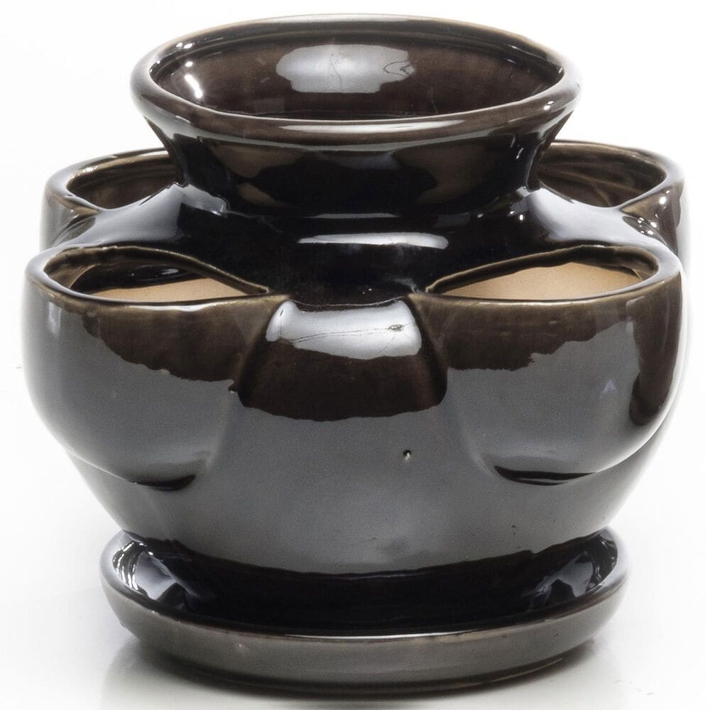 Alfresco Home 4-Pocket Strawberry Patio Jar in Onyx, , large