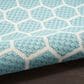 Nourison Twist Reversible 5" x 7" Aqua Indoor/Outdoor Area Rug, , large