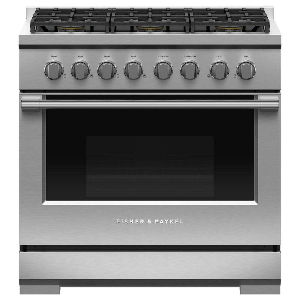 Fisher & Paykel 36" Freestanding Natural Gas Range with 6 Burners in Stainless Steel, , large
