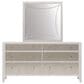 Vantage Mezzanine Mirrored 6 Drawer Dresser and Mirror in Dove Gray, , large