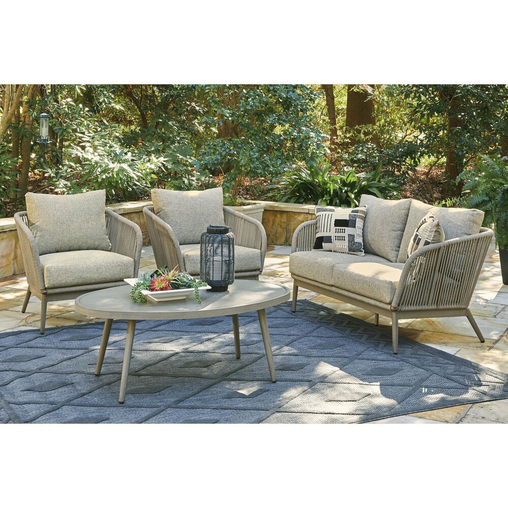 Ashley Swiss Valley Outdoor Coffee Table in Beige, , large