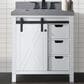 Lexora Home Marsyas 30" Single Bathroom Vanity in White with Grey Quartz Top and Rectangular Sink, , large