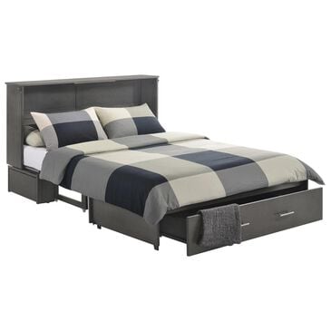 New Day Furniture Sagebrush Murphy Cabinet Bed with Mattress in Stonewash Gray, , large