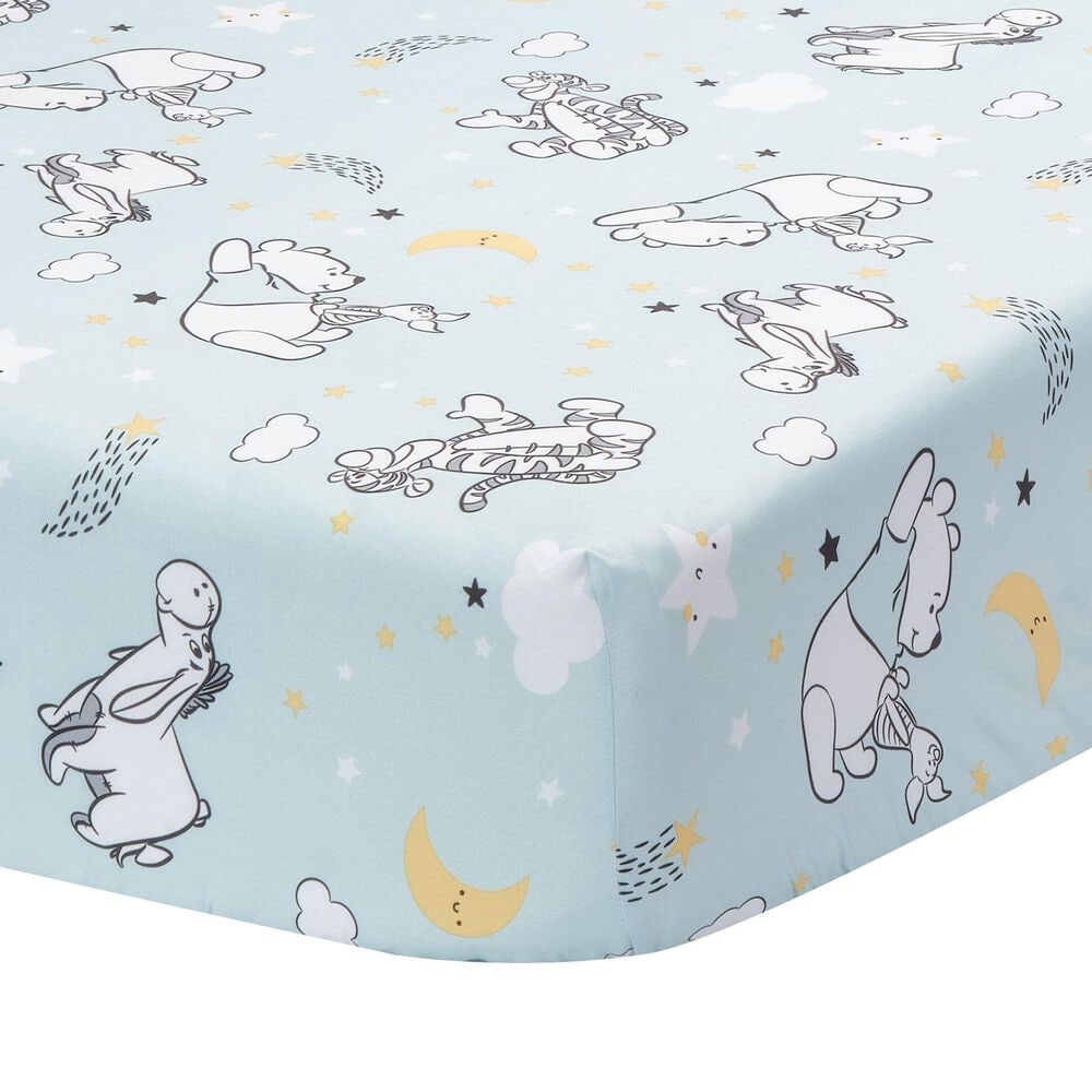 Lambs and Ivy Starlight Pooh 3-Piece Crib Bedding Set in Blue, Brown and Yellow, , large