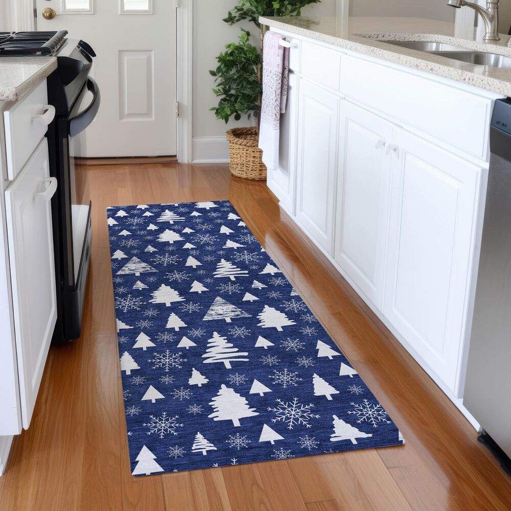 Dalyn Rug Company Wonderland WN23 2&#39;3&quot; x 7&#39;6&quot; Navy Indoor/Outdoor Runner, , large