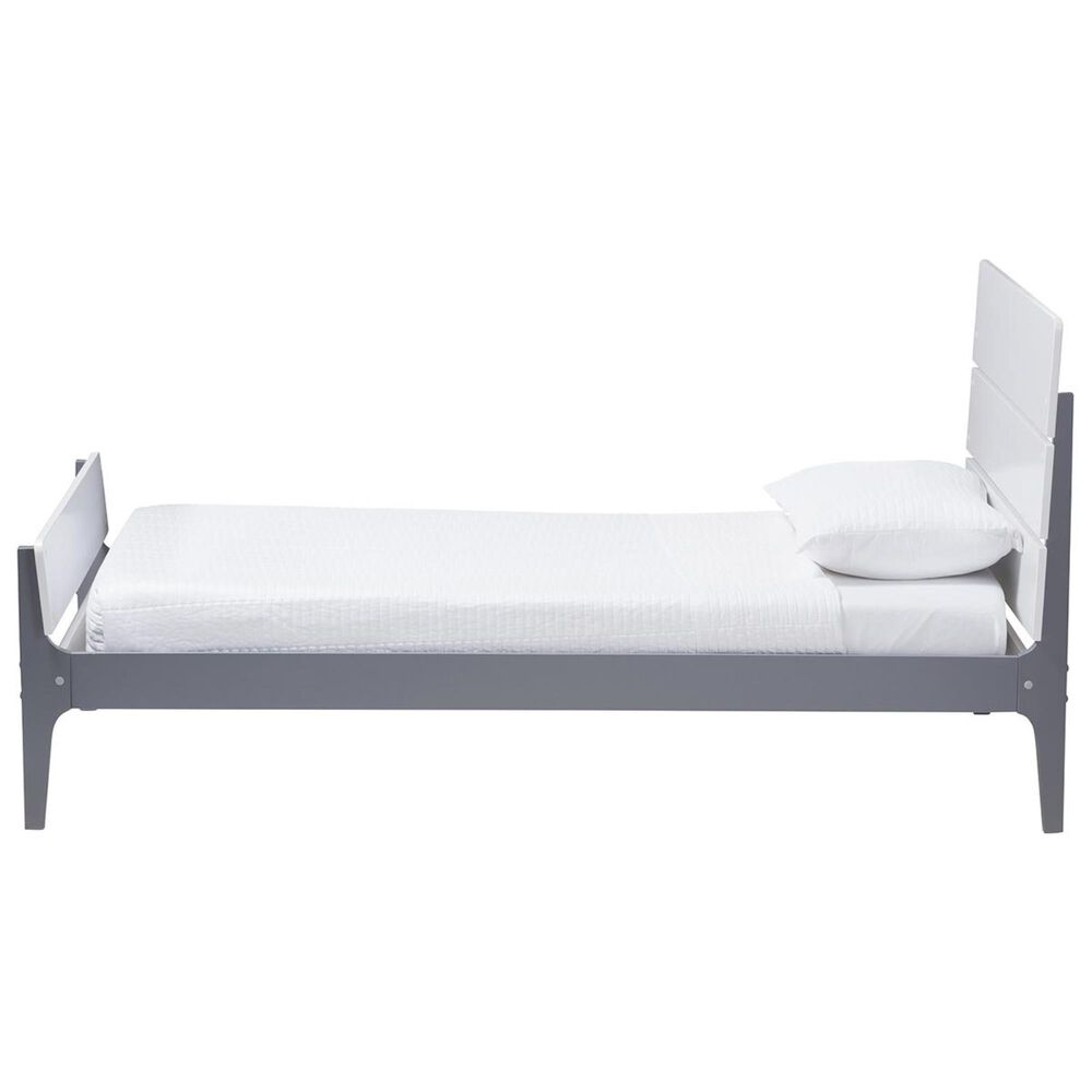 Baxton Studio Nereida Twin Platform Bed in White/Grey, , large