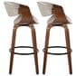 LumiSource Symphony 30" Swivel Barstool with Pewter Grey Upholstery in Walnut and Black (Set of 2), , large