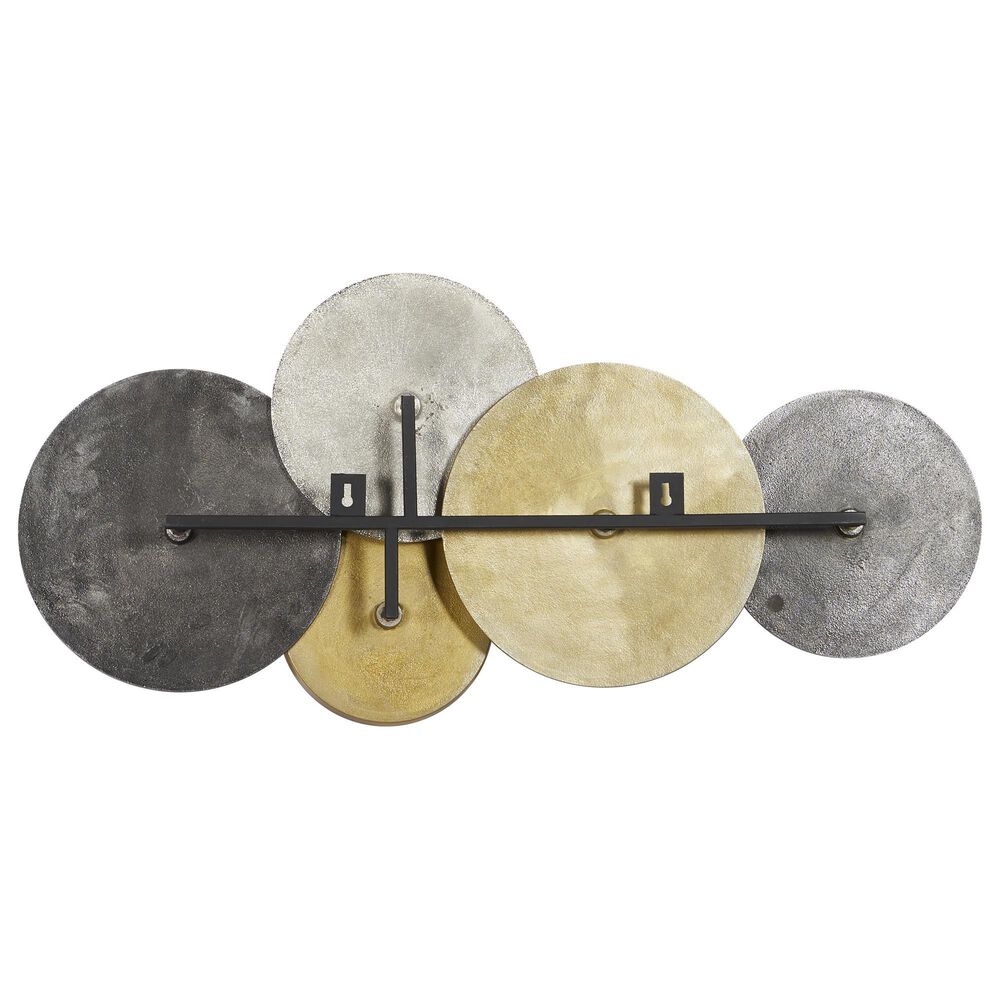Maple and Jade 17&quot; x 36&quot; Coastal Abstract Wall Decor in Black, Silver and Gold, , large
