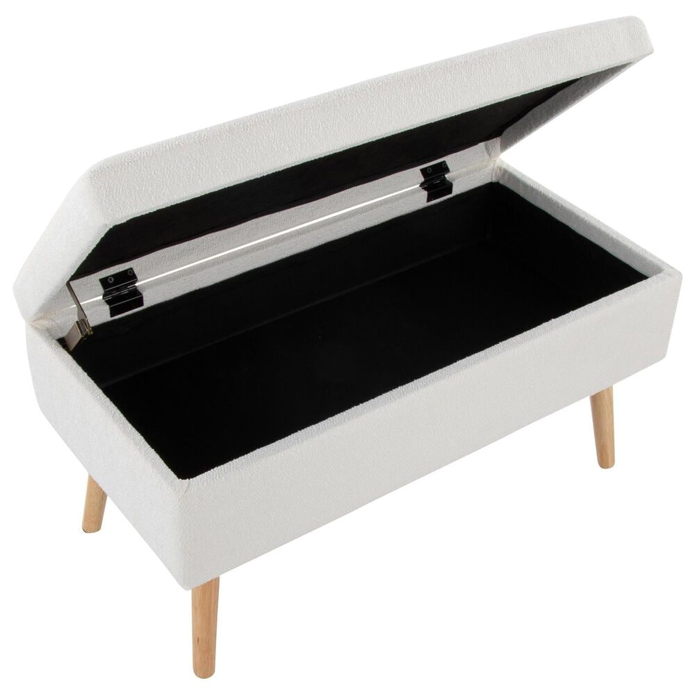 Lumisource Storage Bench with Cream Cushion in Natural, , large