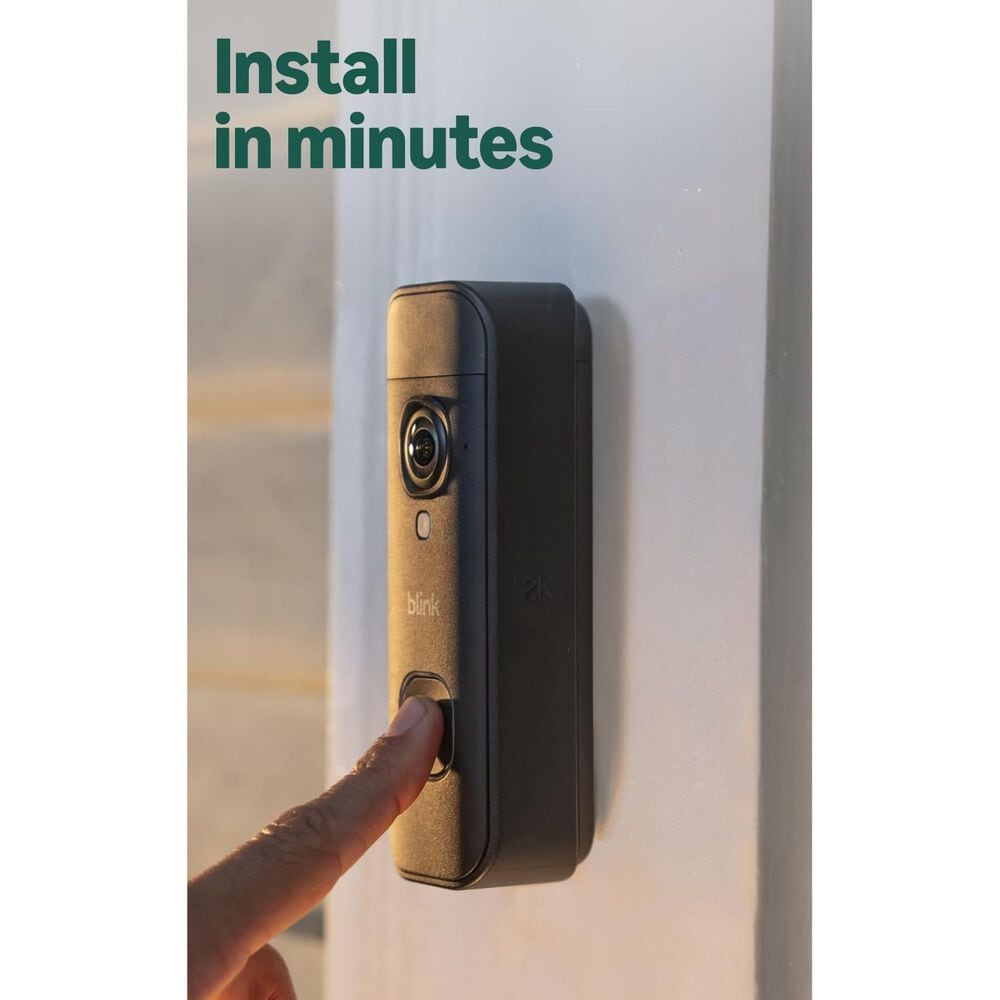 Blink Battery Doorbell 2K+ Wireless with Sync Module Core in Black, , large