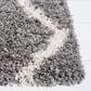 Safavieh Venus Shag Chevron 4" x 6" Grey and Ivory Area Rug, , large
