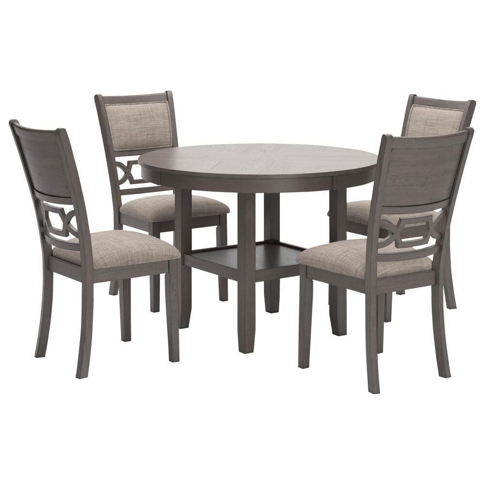 Ashley Wrenning 5-Piece Round Dining Set in Light Gray, , large