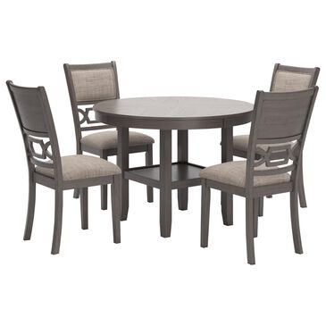 Ashley Wrenning 5-Piece Round Dining Set in Light Gray, , large