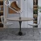 Leisuremod LeisureMod Verve Collection 48 Round Dining Table, Black Base with Dark Maple MDF Top, , large