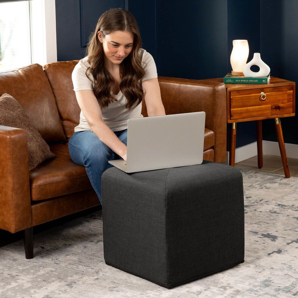Jaxx Monroe Small Ottoman in Ebony, , large