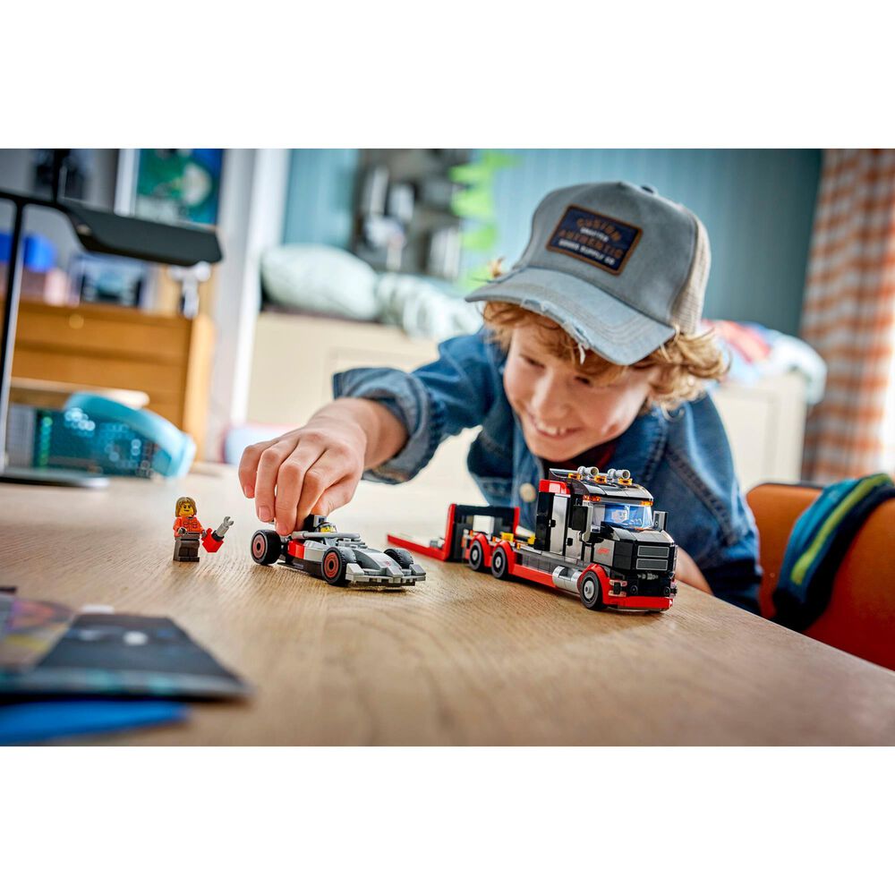 LEGO City F1 Display Truck with Audi F1 Race Car Building Set, , large