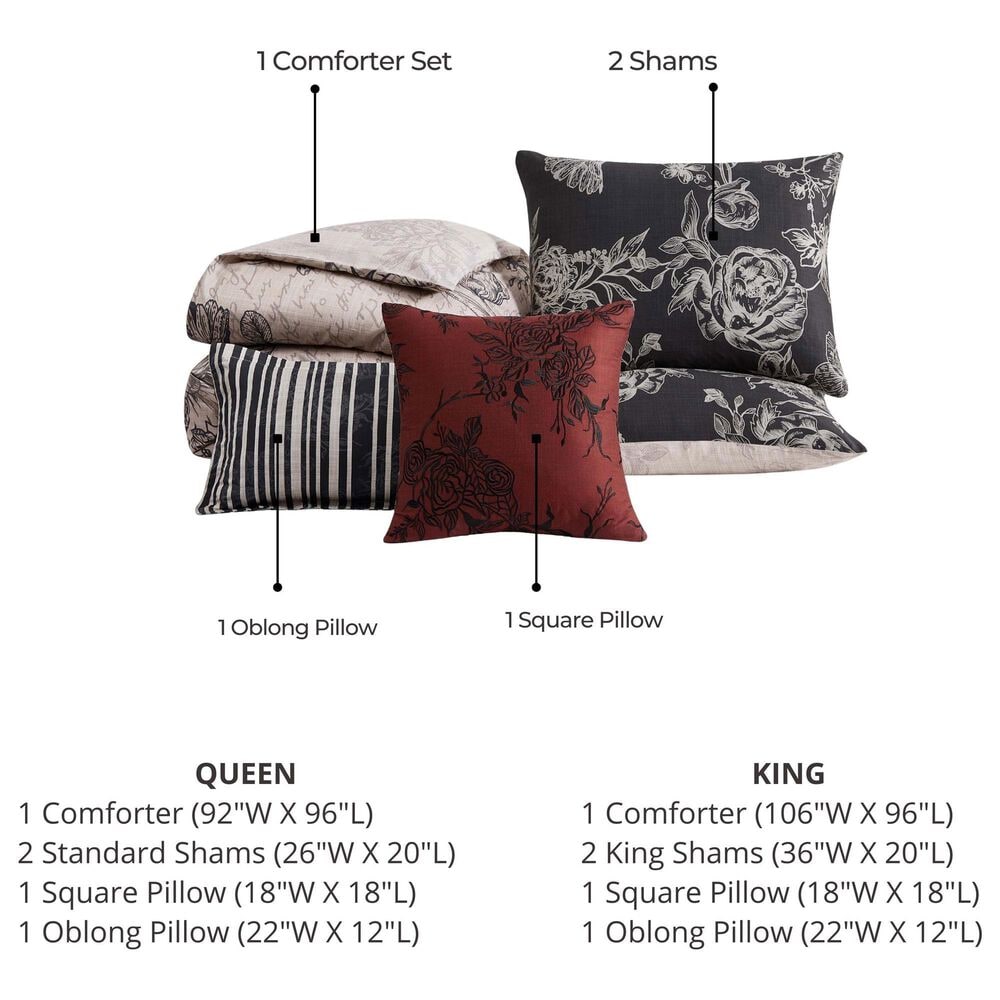 Bebejan 5-Piece Queen French Linen Comforter Set in Tan, , large