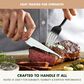 Green Pan Elite 8-Piece Steak Knife Set with Light-Wood Handles in Stainless Steel, , large