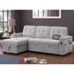 Lilola Home Ashlyn II 84" Stationary Sleeper Sofa with Storage Chaise in Gray, , large