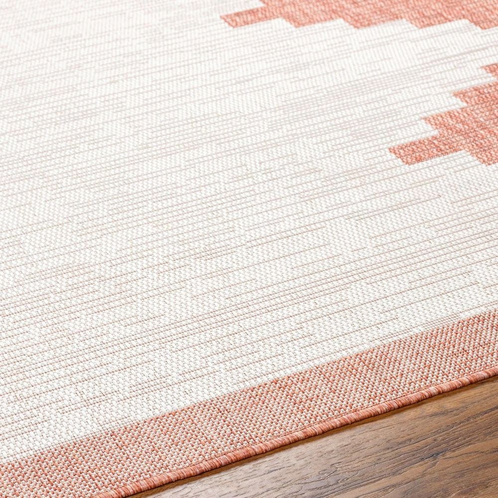 Surya Eagean EAG-2436 Rust, Ivory, Dusty Pink and Dusty Coral 4&#39;3&quot; x 5&#39;11&quot; Indoor/Outdoor Area Rug, , large
