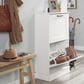 Sauder Homeplus 23" Shoe Cabinet with Flip Door in White, , large
