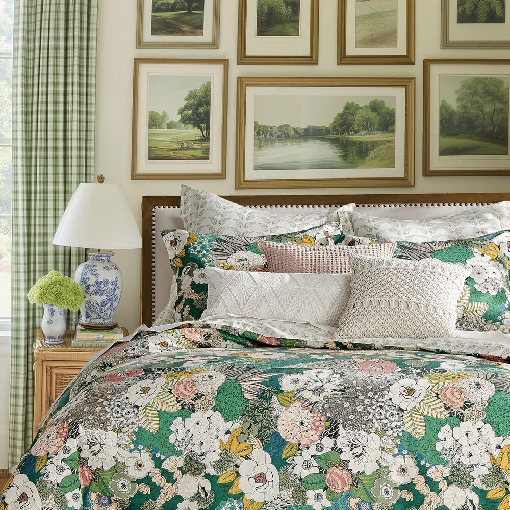 Levtex Bettina Twin Duvet Cover in Teal, Blue, Green, Mauve and Cream, , large