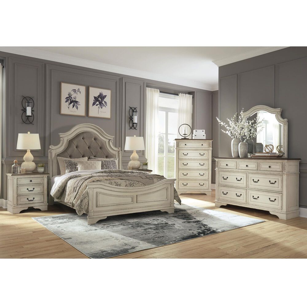 Ashley Realyn 5-Piece Queen Bedroom Set in Chipped White and Distressed, , large