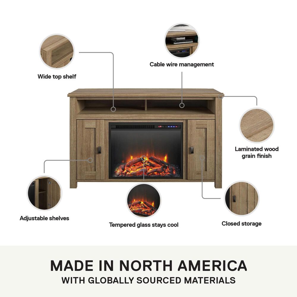 Ameriwood Home Farmington Electric Fireplace TV Console, , large
