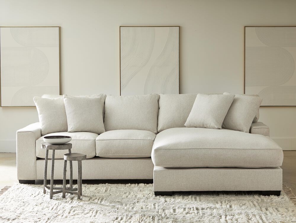 MICHAEL NICHOLAS DESIGNS Asher 2-Piece Sectional with Right-Facing Chaise in Sugarshack Ivory, , large