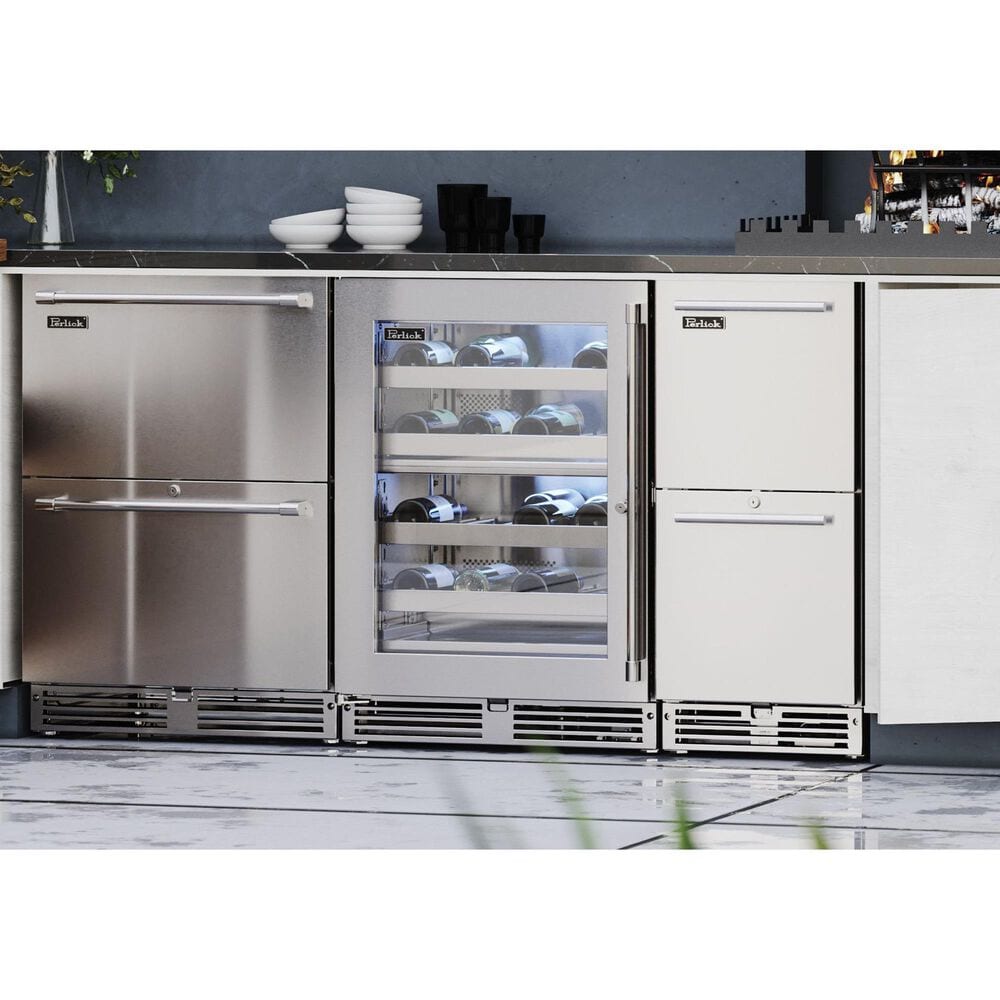 Perlick Marine 24&quot; Wine Center with Right Hinge Solid Door in Stainless Steel, , large