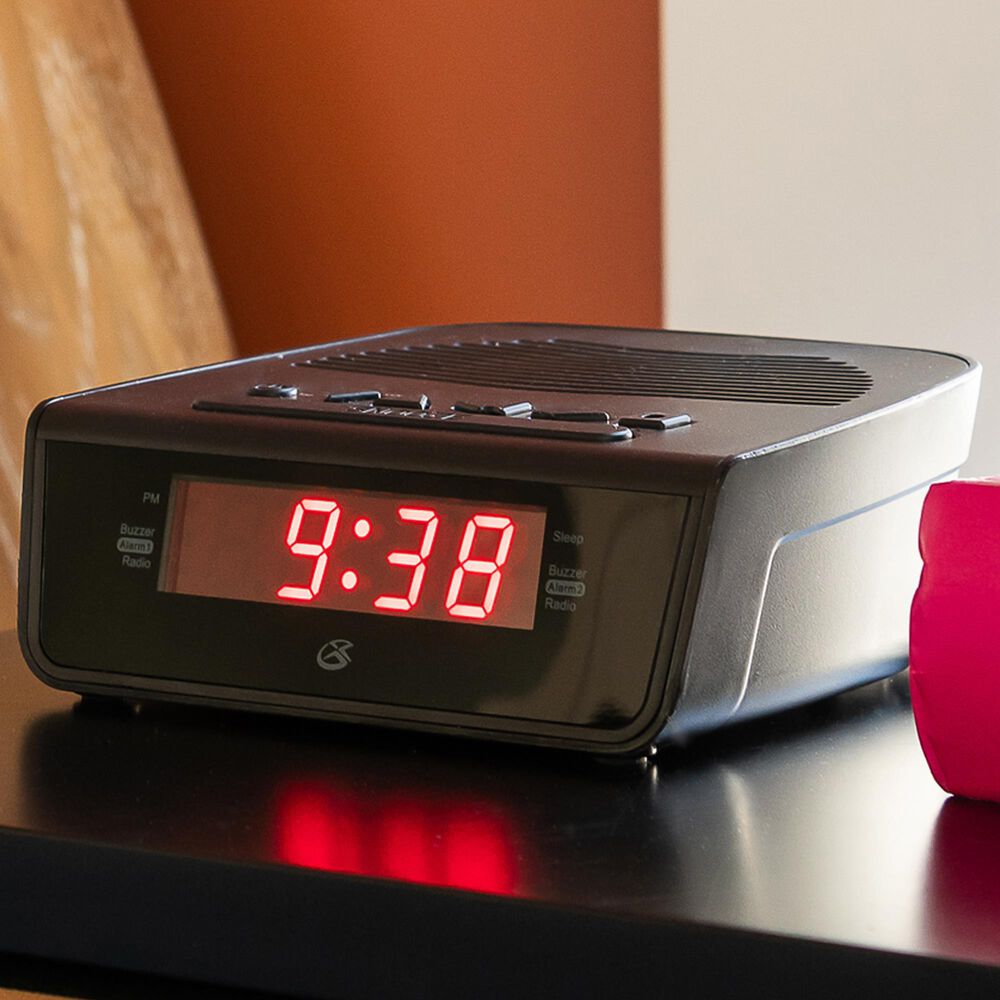 GPX Dual Alarm Clock Radio in Black, , large