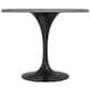 Leisuremod LeisureMod Verve Collection 36 Round Dining Table, Black Base with Laminated White Marbleized Top, , large