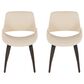 LumiSource Fabrico Side Chair with Cream Faux Leather Cushion in Dark Walnut (Set of 2), , large
