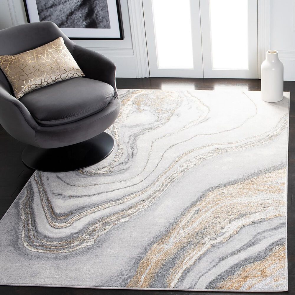 Safavieh Orchard  ORC637 4&#39;5&quot; x 6&#39;5&quot; Grey and Gold Area Rug, , large
