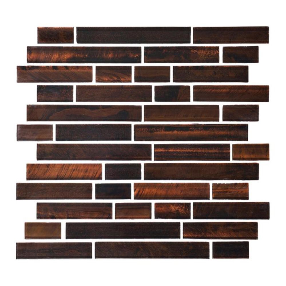 Dal-Tile Tiger Eye 1" Glass Mosaic Wall Tile in Java, , large